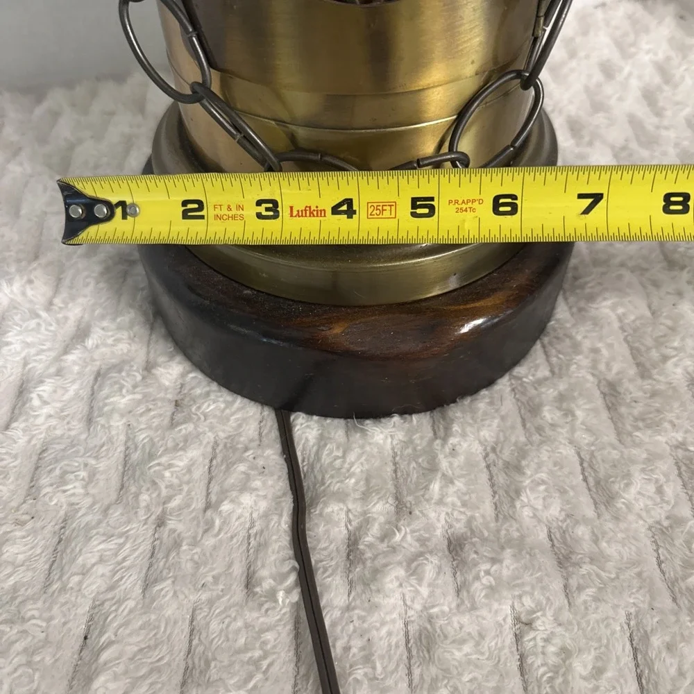 VTG MCM Nautical Brass Tone 2 Light  Maritime Flicker Lantern Table Lamp Coastal